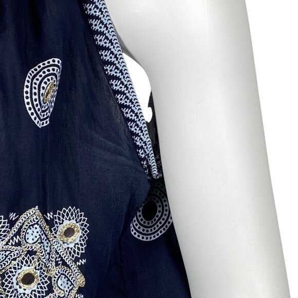 Ruby Yaya Maxi Dress Womens Size L Sleeveless Embellished Tiered Boho Flowy - Picture 5 of 9